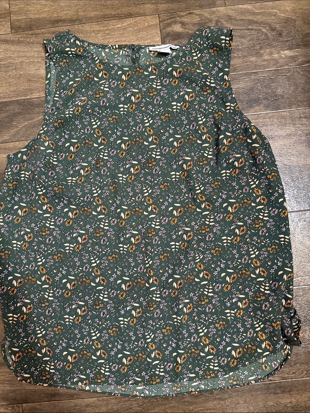 Amazon Essentials Green Floral Sleeveless Camisole